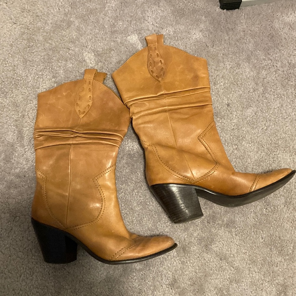 BCBGeneration leather cowgirl boots.